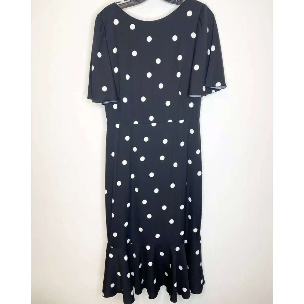 DOLCE & GABBANA Polka Dot Silk Fluted Dress 48 12 - Picture 9 of 13